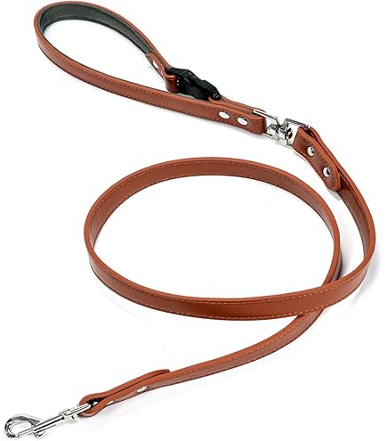 Amazon | 犬用本革リード 丸革 三つ編み付 180cm 茶色